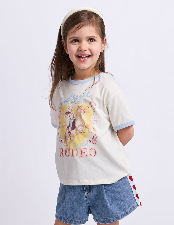 Eve Girl Lasso Ringer Tee (Size 3-7) - Vintage White - view 4