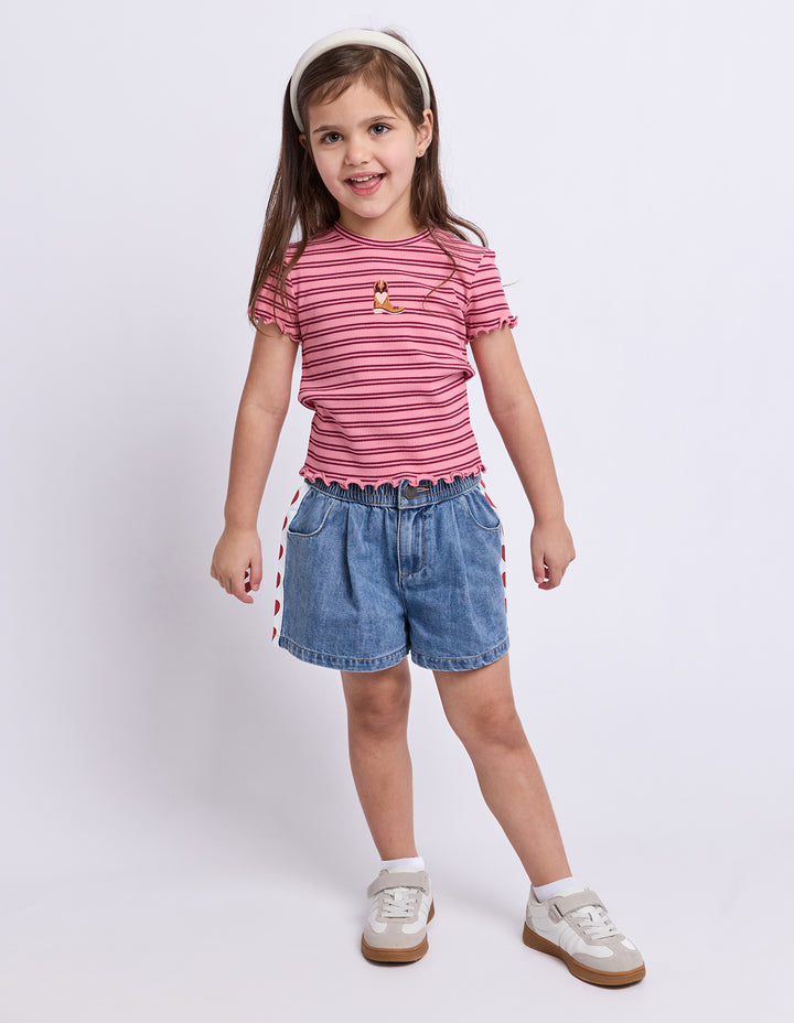 Eve Girl Freya Rib Tee (Size 3-7) - Pink - view 2