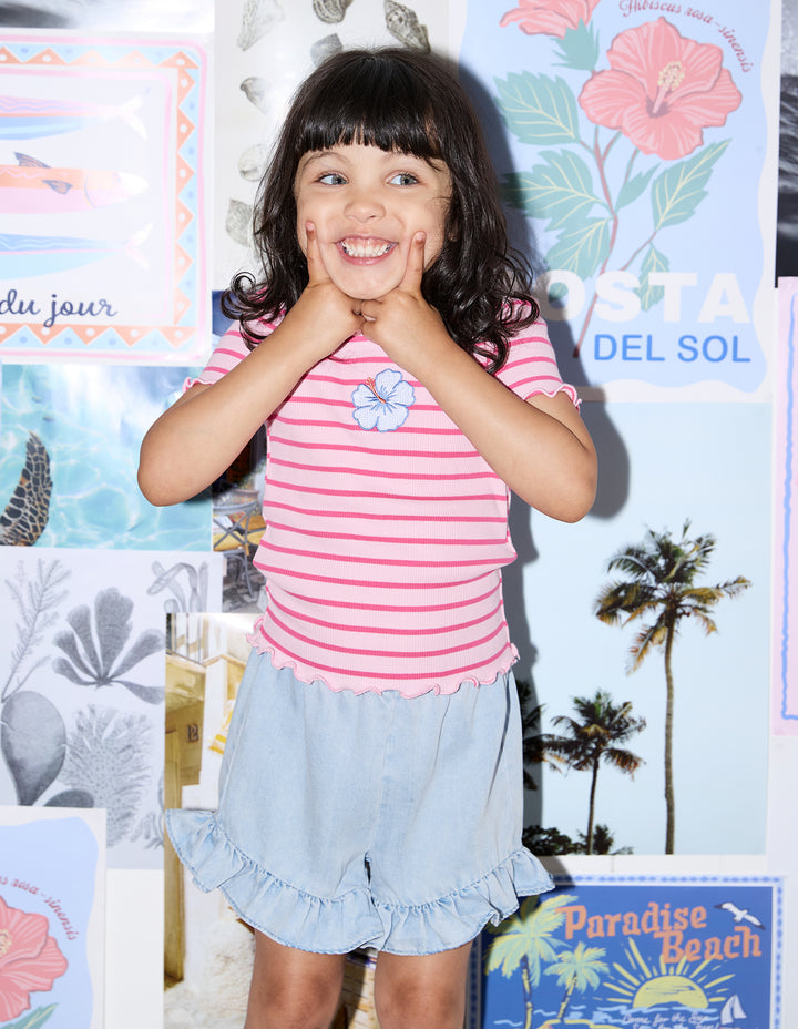 Eve Girl Lulu Rib Tee (Size 3-7) - Pink - view 6