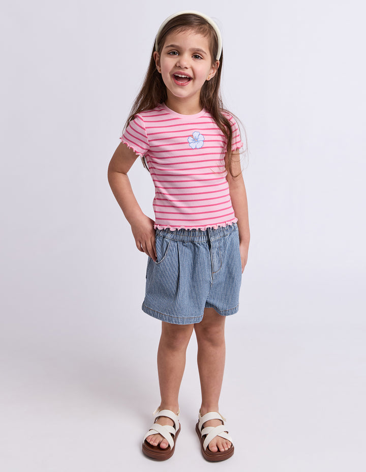 Eve Girl Lulu Rib Tee (Size 3-7) - Pink - view 2