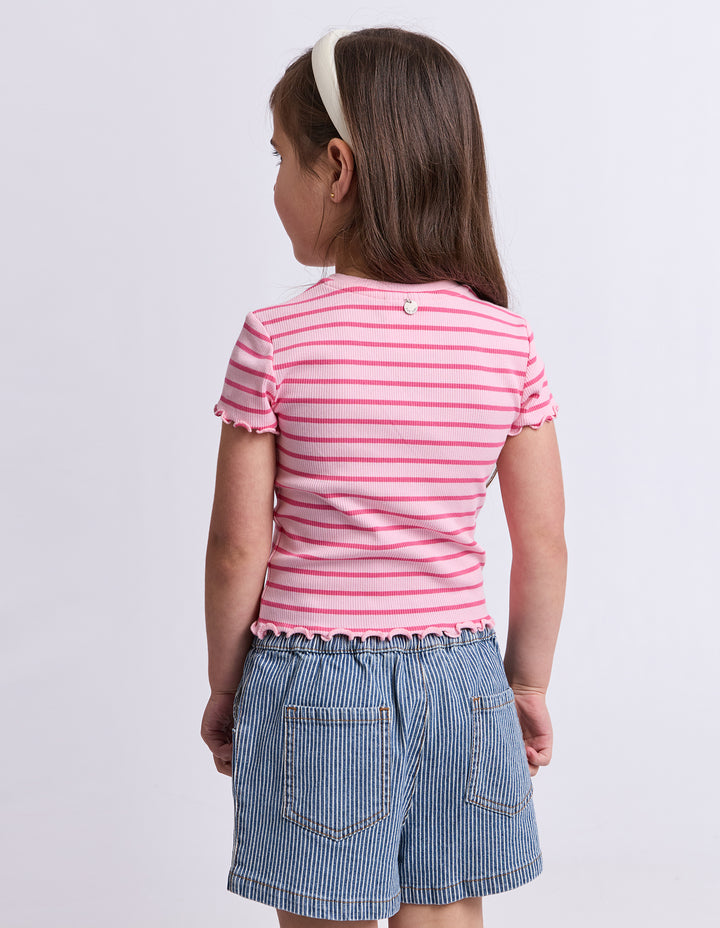 Eve Girl Lulu Rib Tee (Size 3-7) - Pink - view 3
