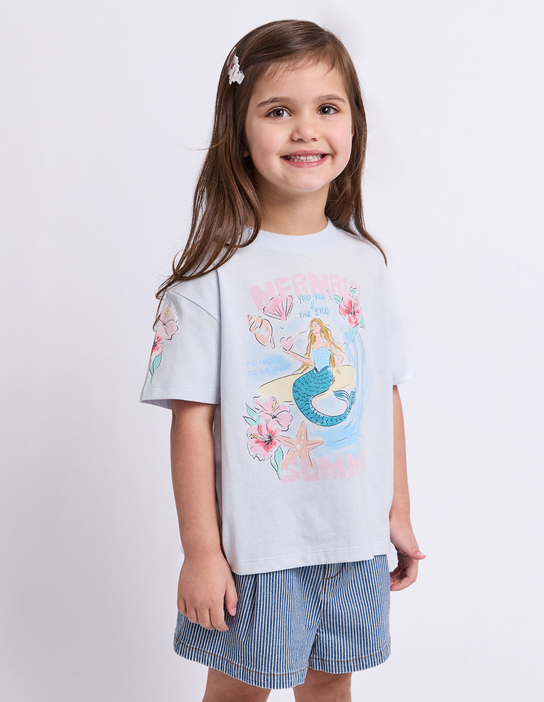 Eve Girl Under The Sea Tee (Size 3-7) - Light Blue