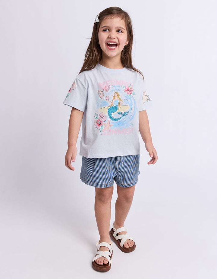 Eve Girl Under The Sea Tee (Size 3-7) - Light Blue - view 2