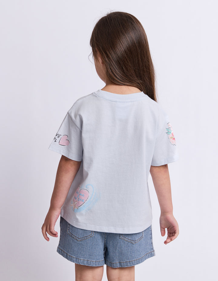 Eve Girl Under The Sea Tee (Size 3-7) - Light Blue - view 3