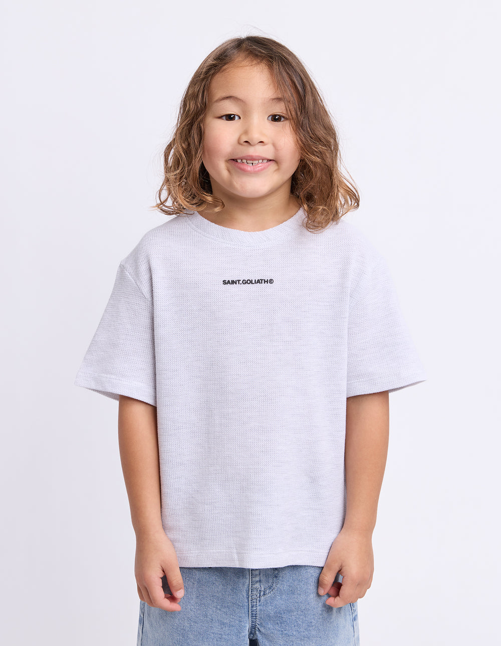 St Goliath Boys Waffle Tee (Size 8-16) - Grey Marle - view 2