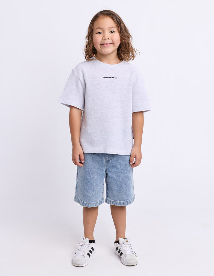 St Goliath Boys Waffle Tee (Size 8-16) - Grey Marle - view 3