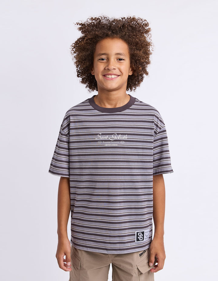 St Goliath Boys Stripe Ringer Tee (Size 8-16) - Black - photo 1 of 7