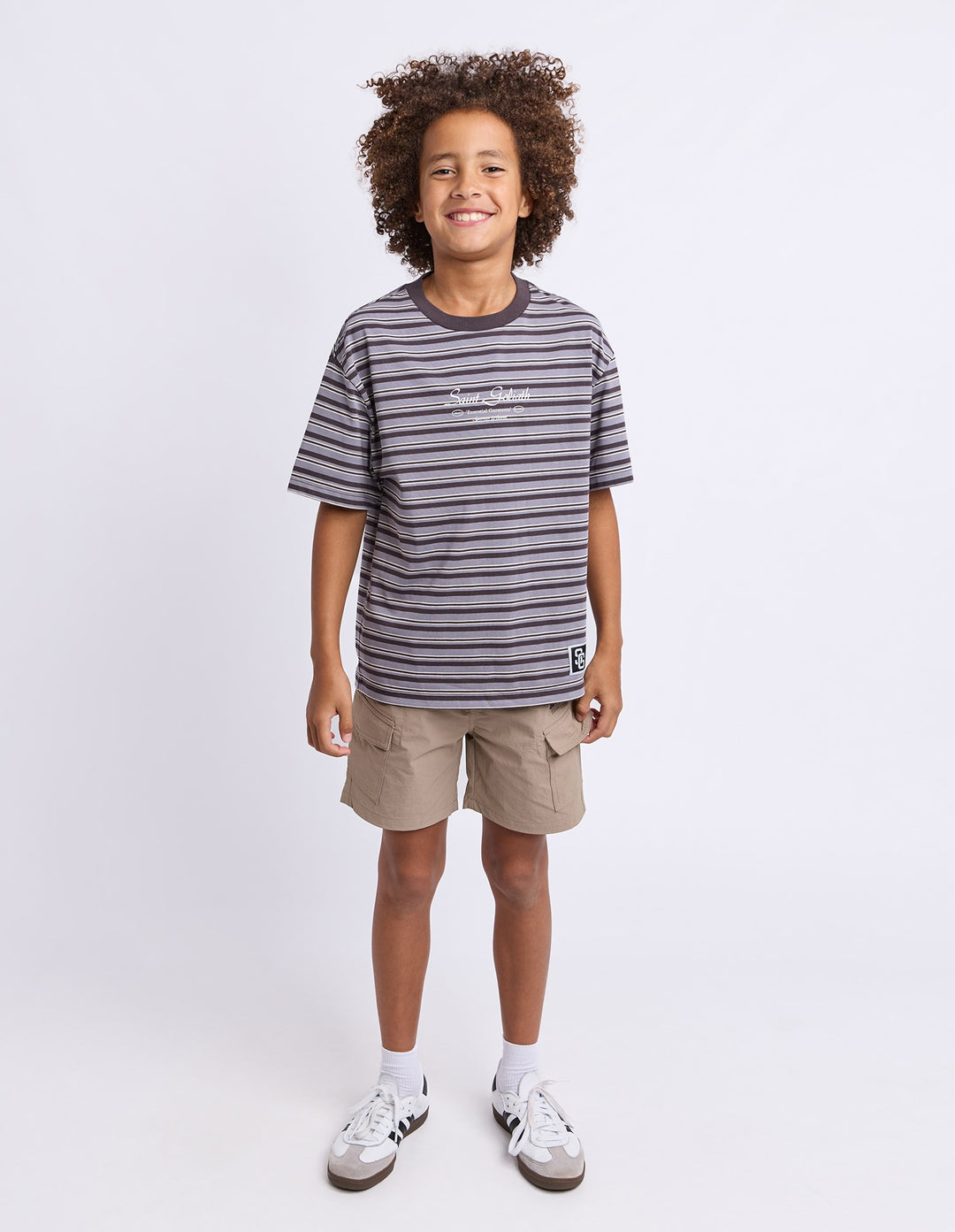 St Goliath Boys Stripe Ringer Tee (Size 8-16) - Black - photo 2 of 7