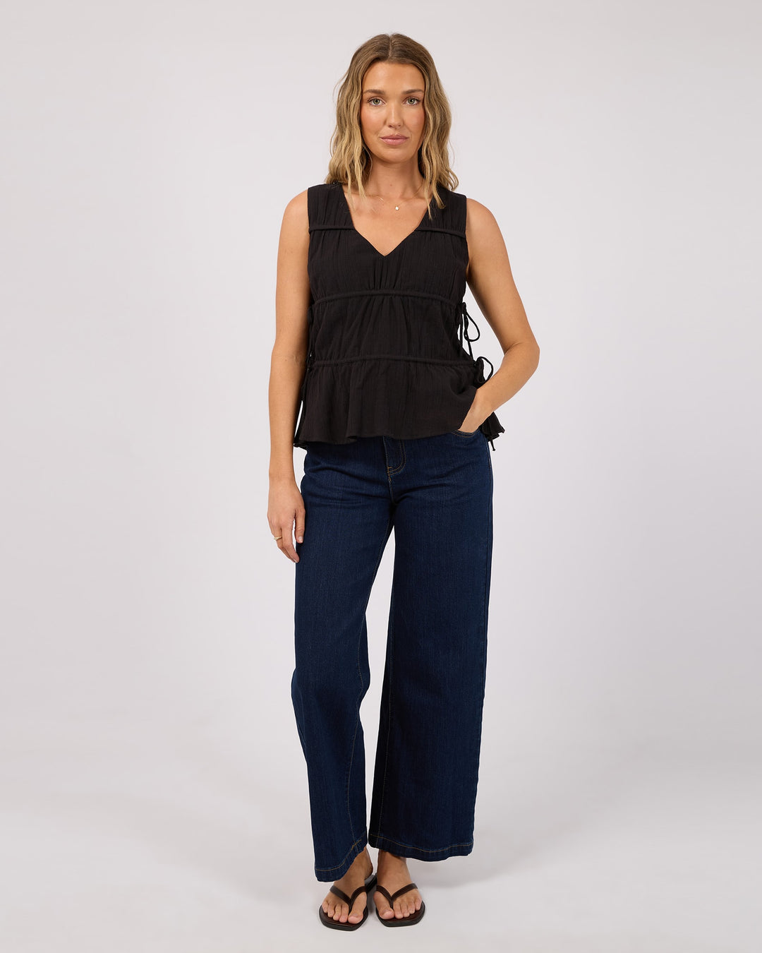 All About Eve Heidi Ruched Top - Black - photo 1 of 6