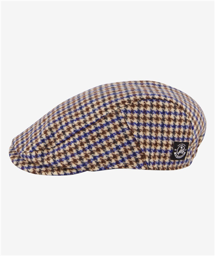 Swanndri - Bristol Flat Cap- Cobalt Houndstooth