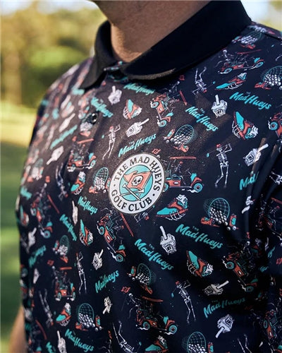 The Mad Hueys Hueys Golf | SS Polo - Black