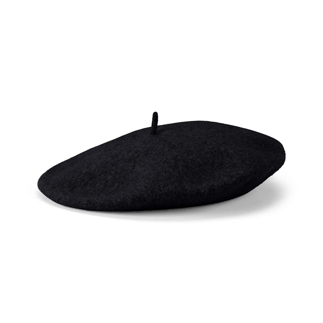 Avenel AMELIE - 100% WOOL BERET (11") in BLACK