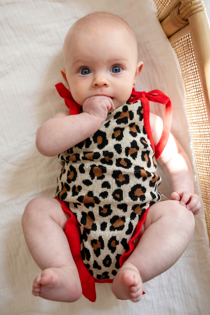 Poss &amp; Soss Ava Romper in Leopard, front