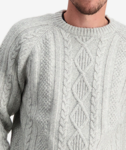 Swanndri Back Beach Cable Crew - New Silver
