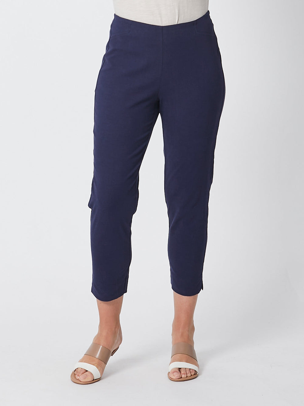 Luna Sky 7/8 Slim Cottolen Stretch Pull On Pant in Navy, view 2