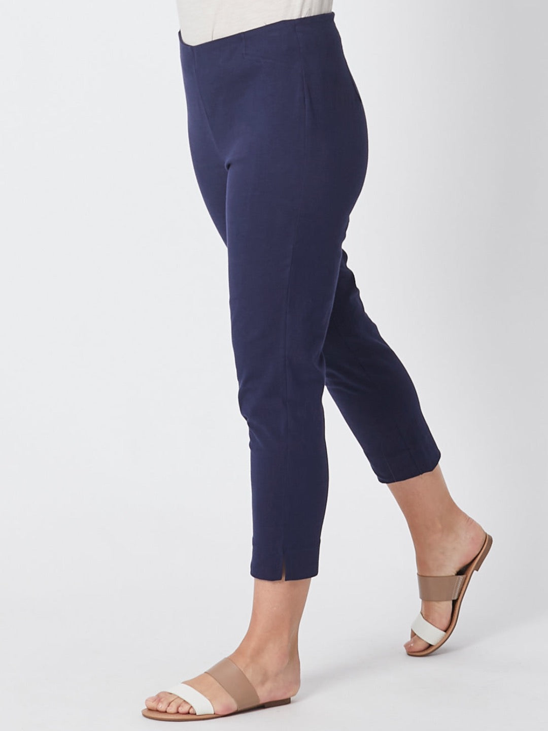 Luna Sky 7/8 Slim Cottolen Stretch Pull On Pant in Navy, view 1