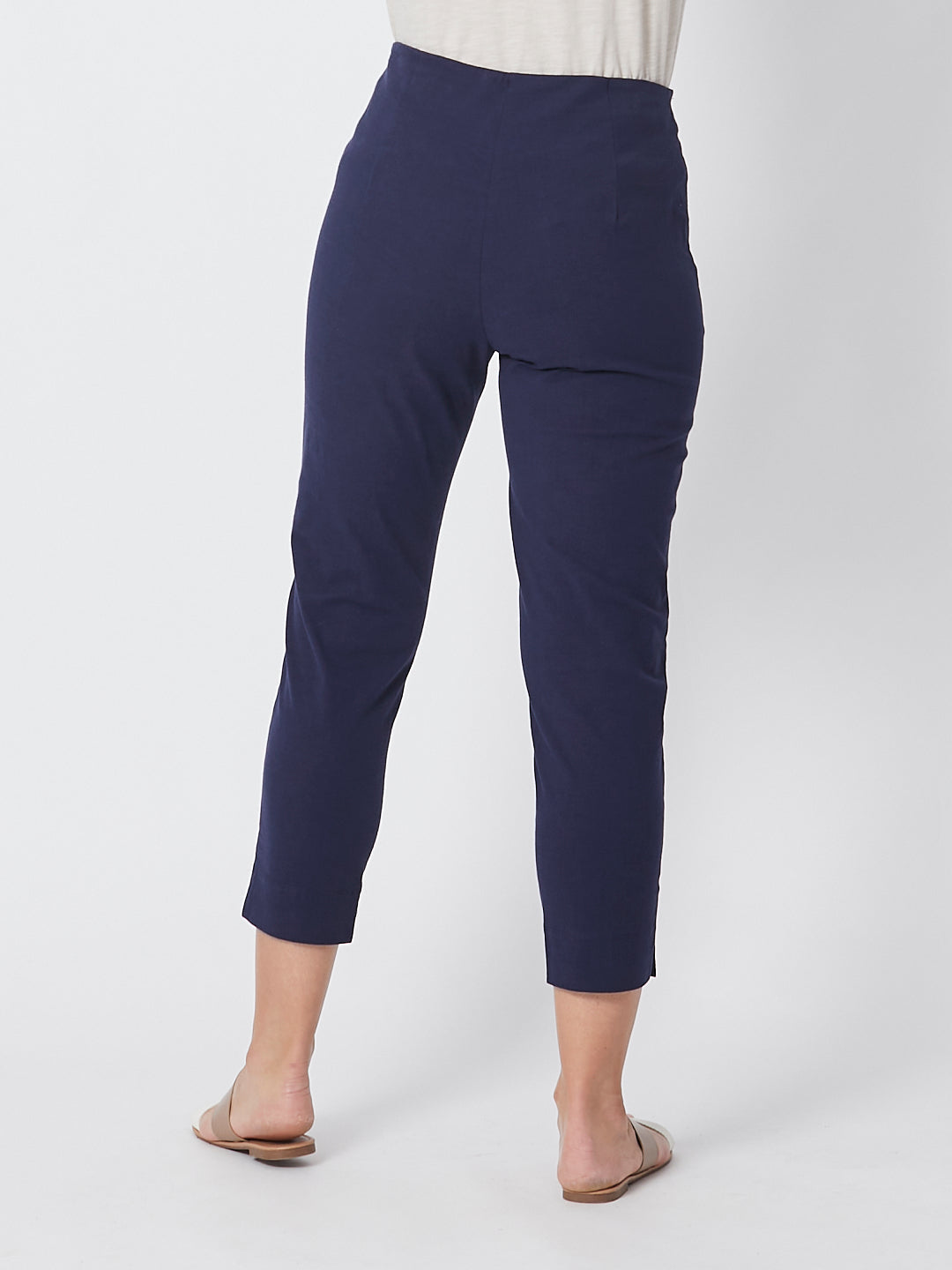 Luna Sky 7/8 Slim Cottolen Stretch Pull On Pant in Navy, view 3