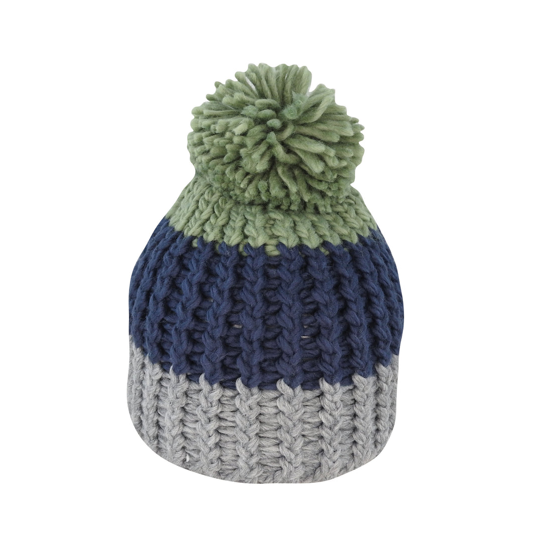 Avenel TINA - CHUNKY STRIPE ACRYLIC BEANIE in GREY