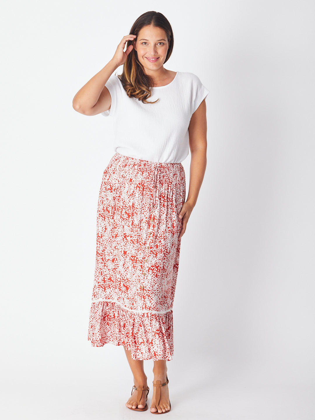 Luna Sky Tarin Everyday Top in White, view 4