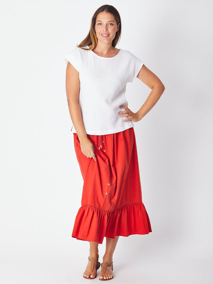 Luna Sky Tarin Everyday Top in White, view 2