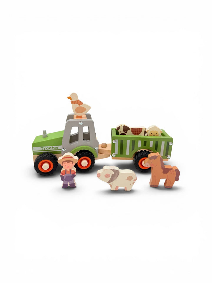 ToysLink Onya Kids Green Tractor with Farm Animals