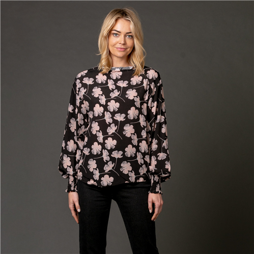 Mi Moso Jamie Top Black/Pink Floral