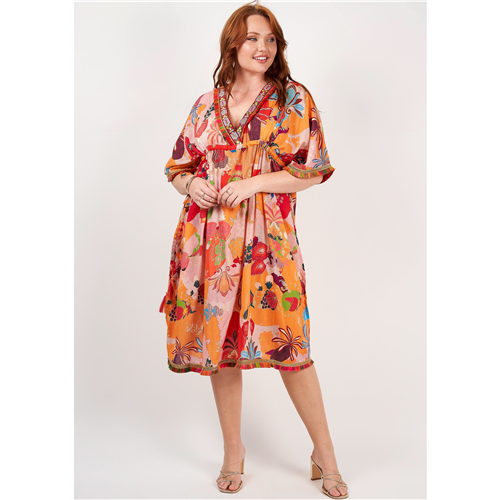 Naudic - Molly Dress - Barcelona Print - Orange