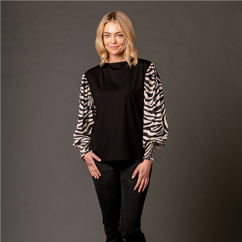 Mi Moso Charlotte Top Black/Zebra L/S
