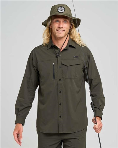 The Mad Hueys Hueys Good Life | UPF 50+ Fishing Shirt - Oil Green