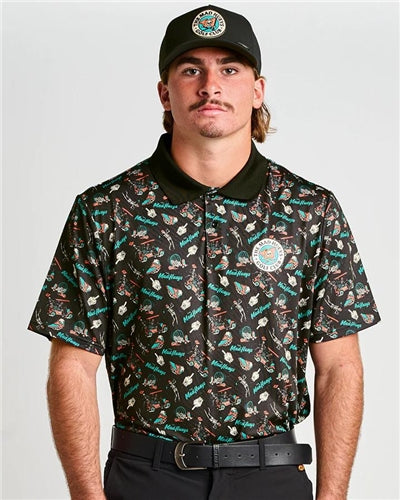 The Mad Hueys Hueys Golf | SS Polo - Black