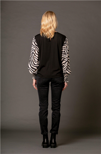 Mi Moso Charlotte Top Black/Zebra L/S