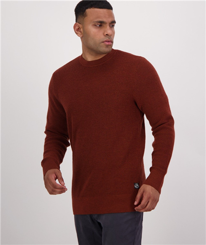 Swanndri Otahu River Crew Knit Wool Jumper - Merlot