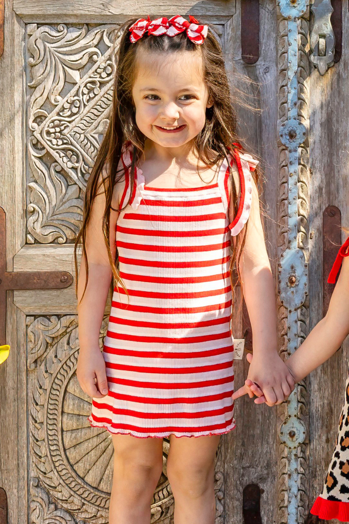 Poss &amp; Soss Florence Tie Dress in Candy Stripes, front