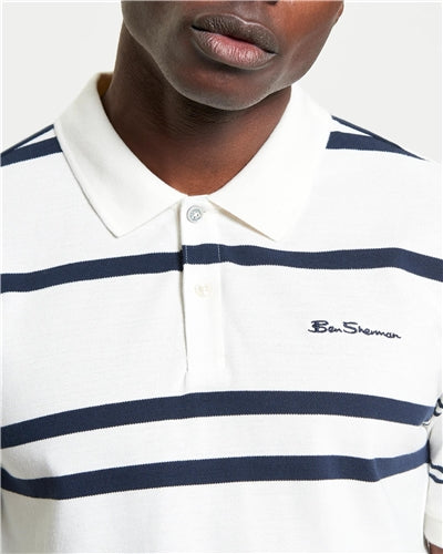 Ben Sherman - Mixed Stripe Polo - Navy/White