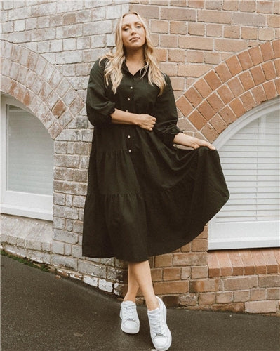 Ebby and I - Linen Maxi Dress - Black