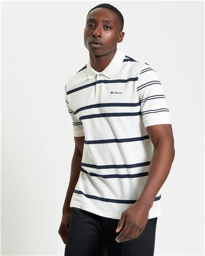 Ben Sherman - Mixed Stripe Polo - Navy/White