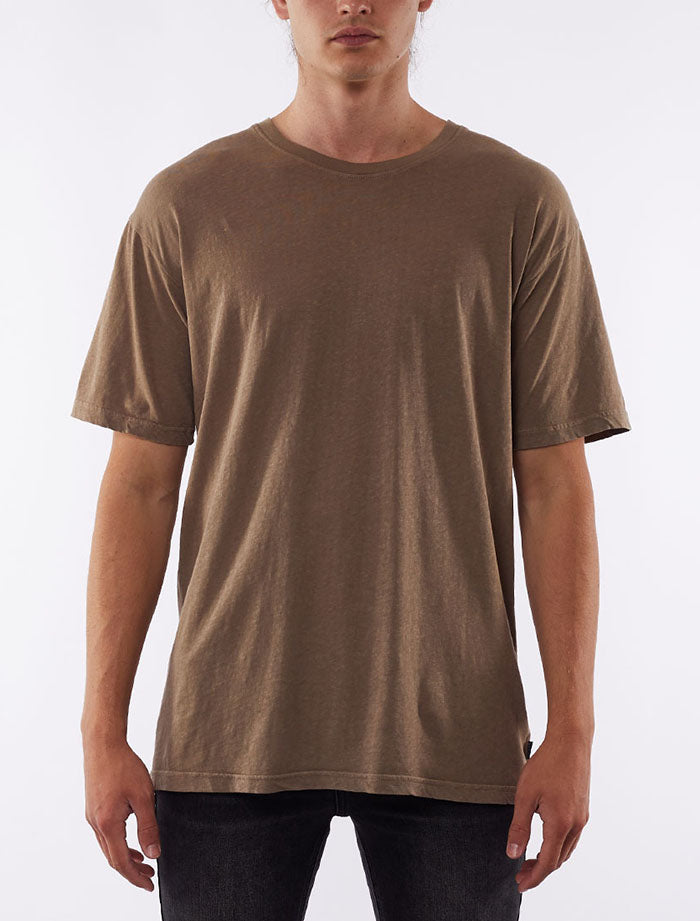 Silent Theory Standard Fit Linen Tee - Brown