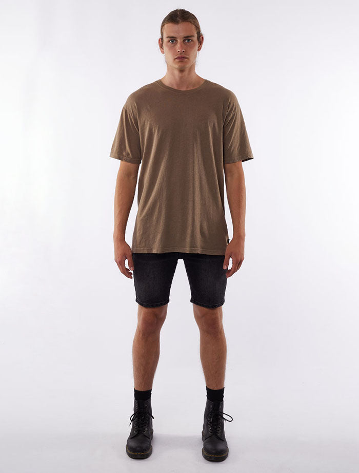 Silent Theory Standard Fit Linen Tee - Brown - view 2