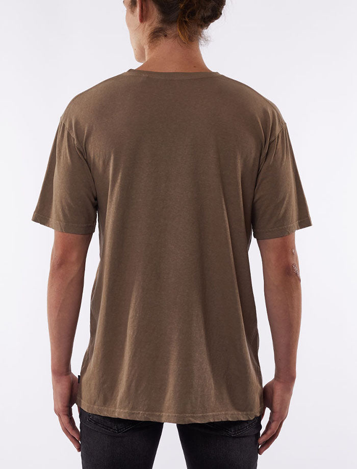 Silent Theory Standard Fit Linen Tee - Brown - view 3