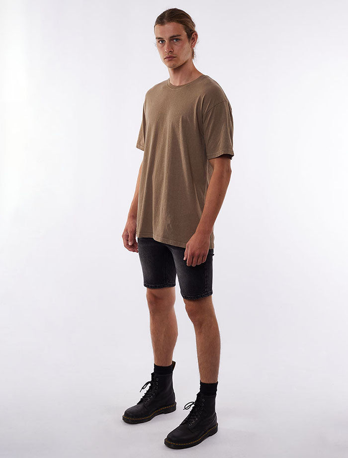 Silent Theory Standard Fit Linen Tee - Brown - view 4