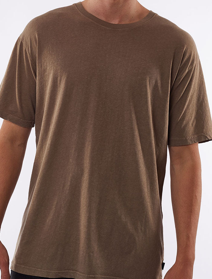 Silent Theory Standard Fit Linen Tee - Brown - view 5
