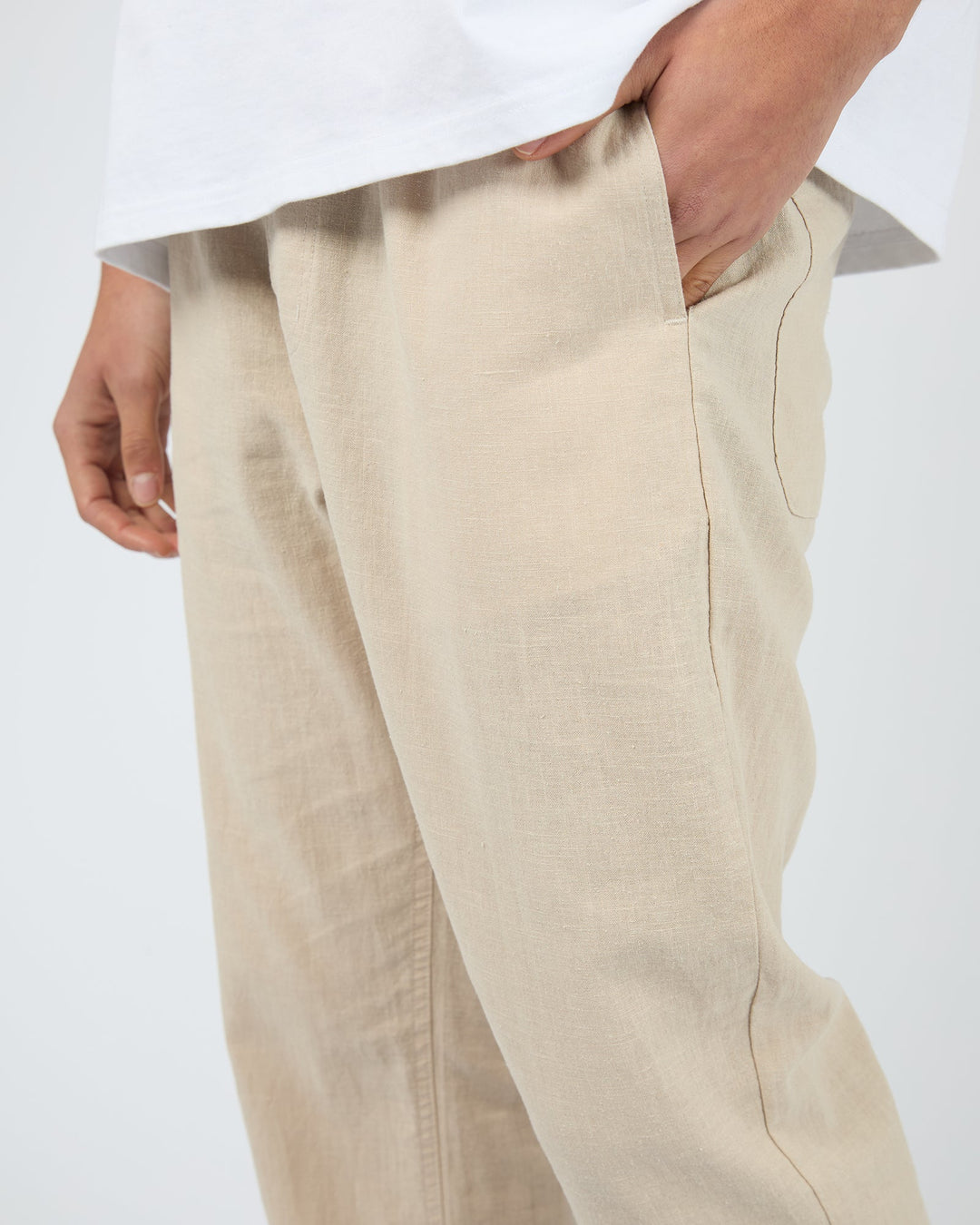 Silent Theory Linen Pant - Tan - view 5