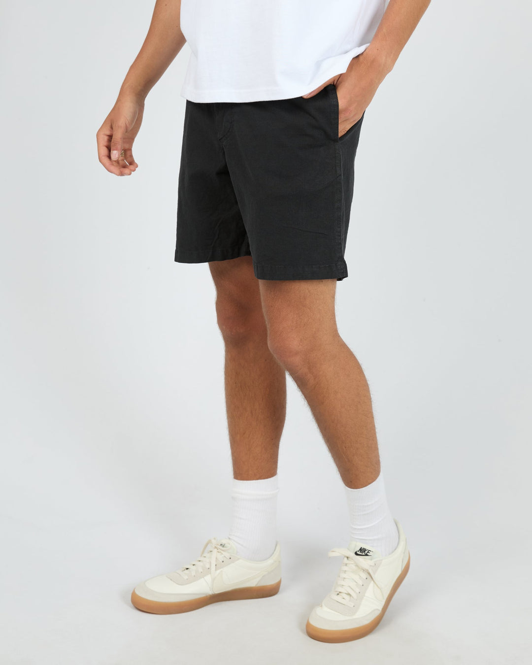 Silent Theory Elastic Waist Short - Black - view 4