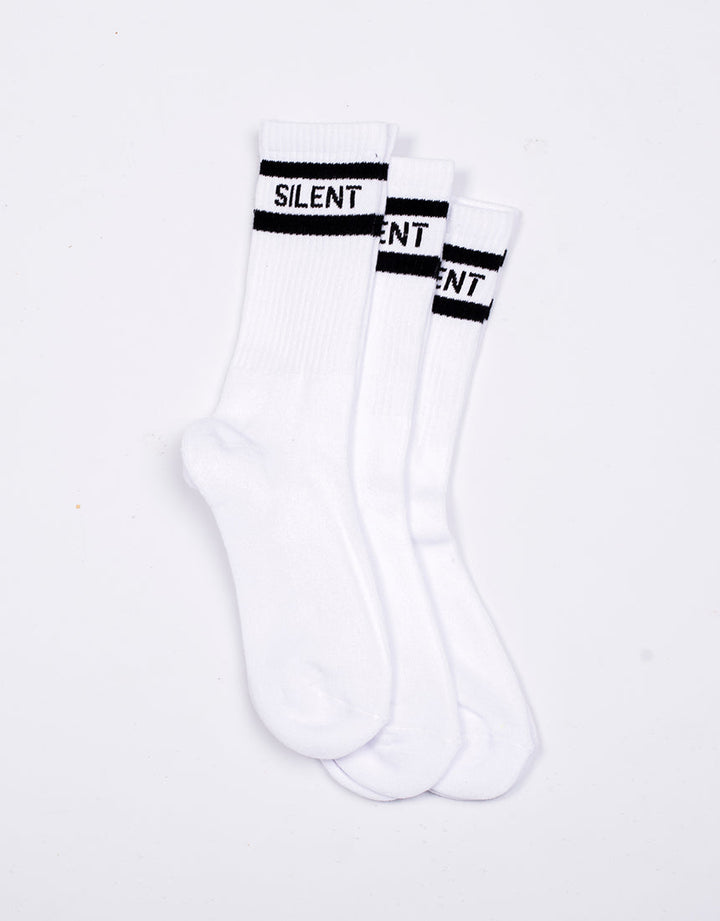 Silent Theory Silent Crew Sock 3 Pack - White