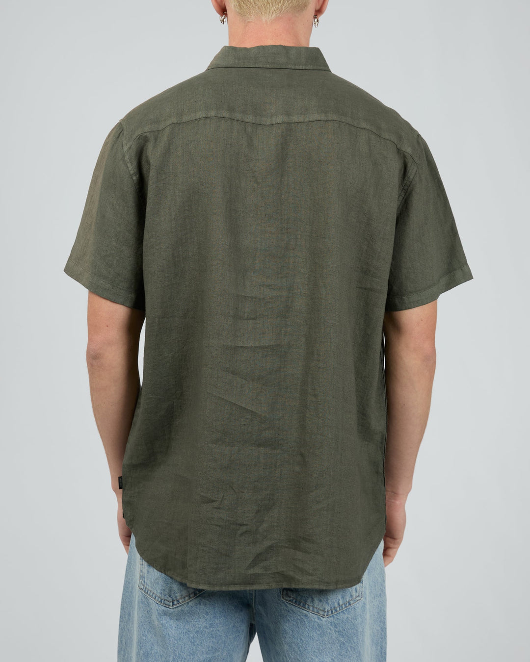Silent Theory Linen S/S Shirt II - Khaki - view 3