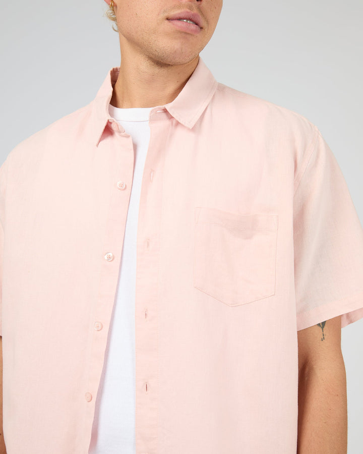 Silent Theory Linen S/S Shirt II - Pink - view 6