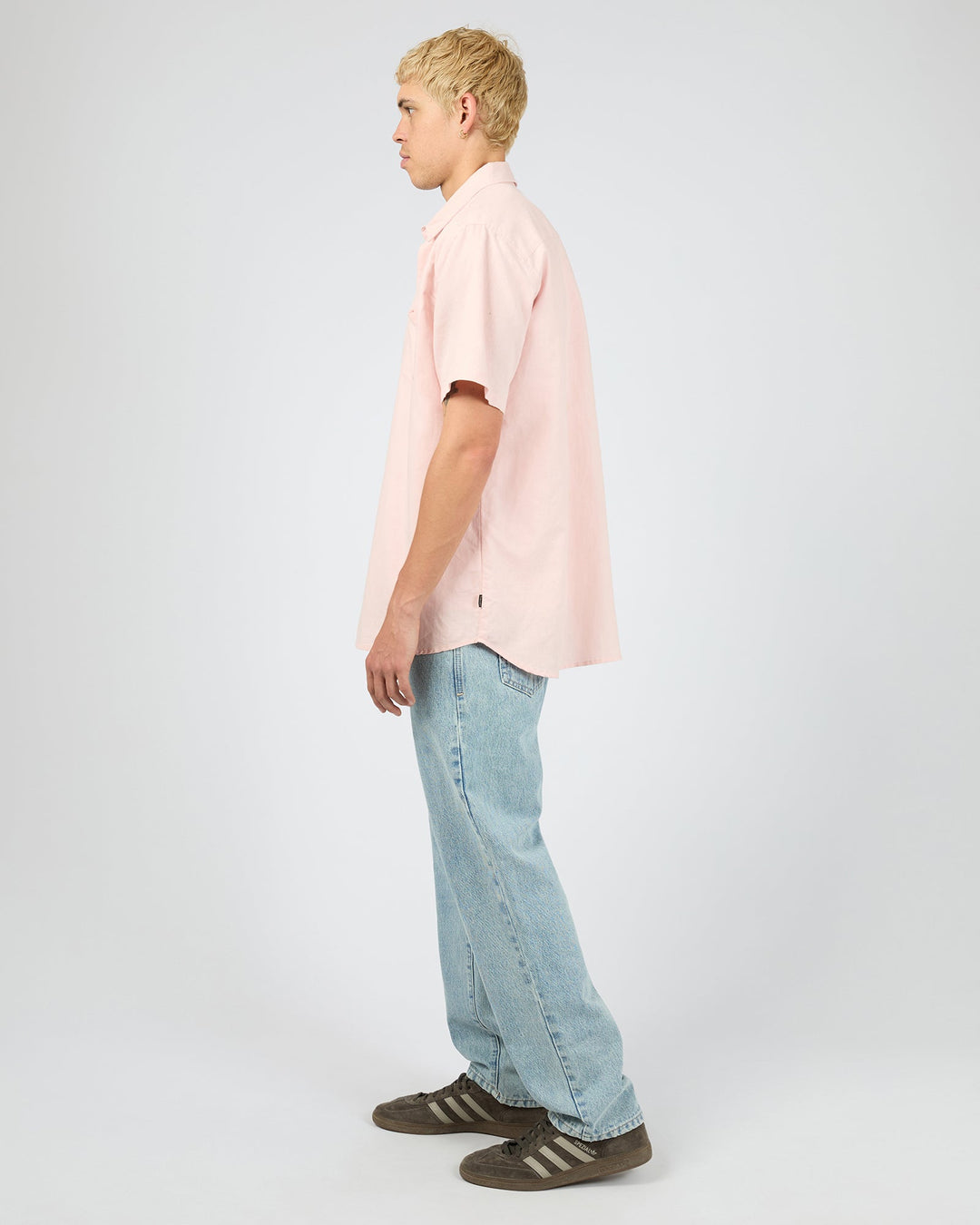 Silent Theory Linen S/S Shirt II - Pink - view 7