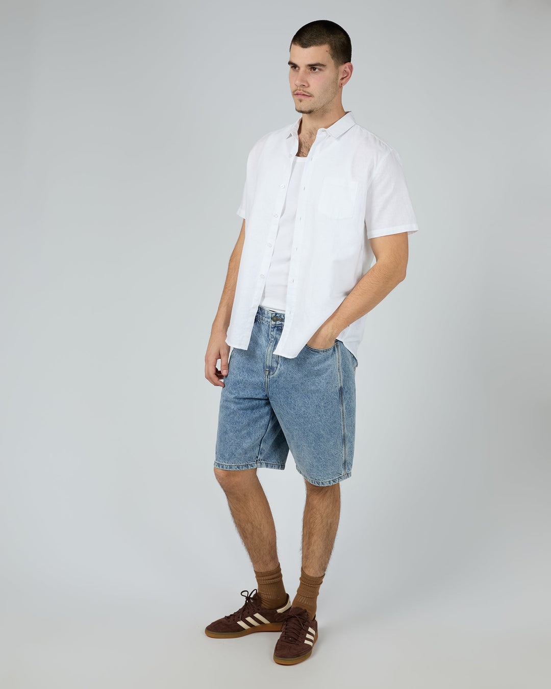 Silent Theory Linen S/S Shirt II - White - view 6