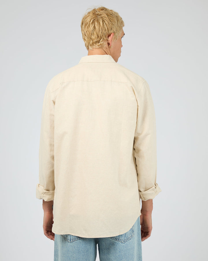 Silent Theory Linen L/S Shirt II - Natural - view 3