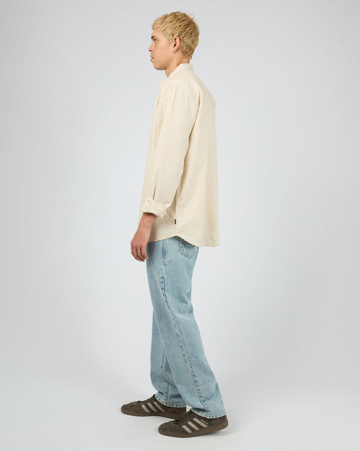 Silent Theory Linen L/S Shirt II - Natural - view 6